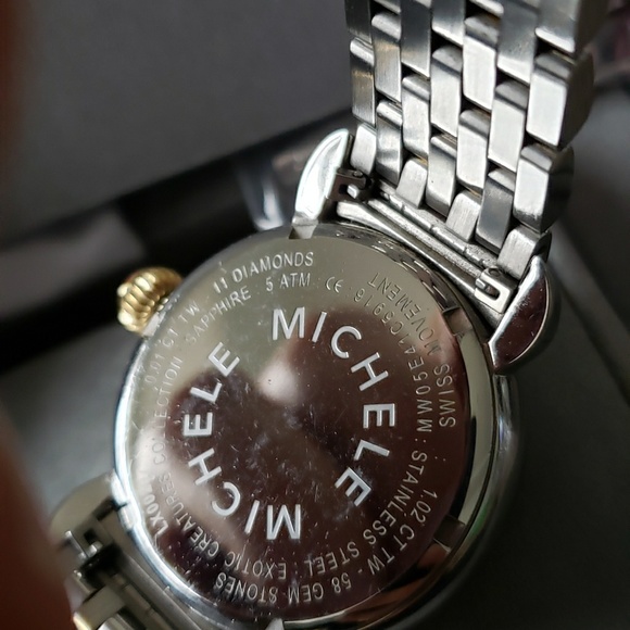 Michele CSX two tone ladies diamond dial watch